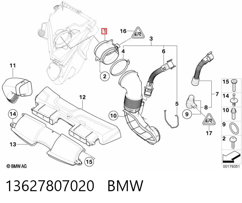 13627807020 BMW Sensor de flujo de aire