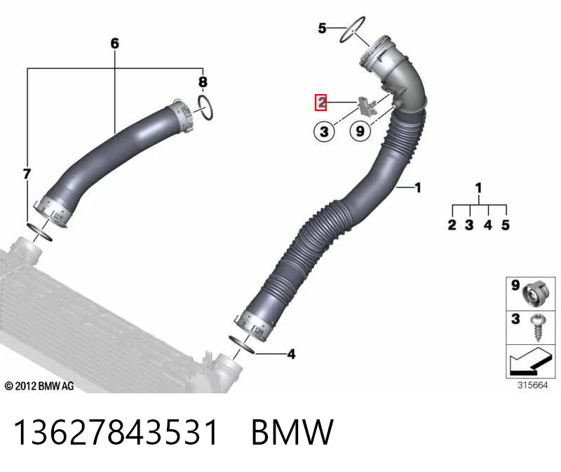13627843531 BMW Sensor de presión de sobrealimentación