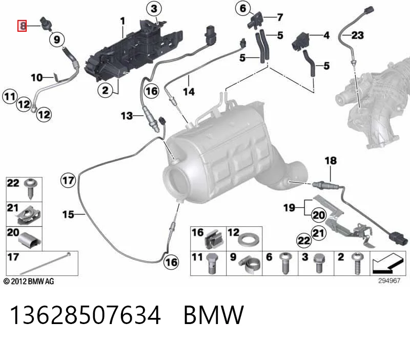13628507634 BMW Sensor de presion de escape