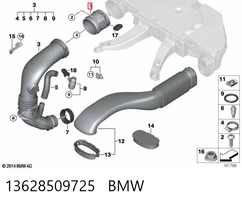 13628509725 BMW Sensor de flujo de aire