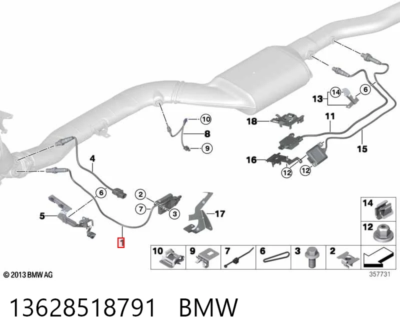 13628518791 BMW Sensor de óxidos de nitrógeno NOx delantero