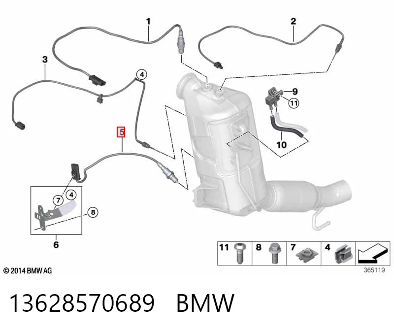 13628570689 BMW Sonda lambda de oxígeno posterior al catalizador
