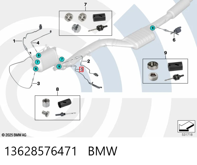13628576471 BMW Sensor de óxidos de nitrógeno NOx delantero