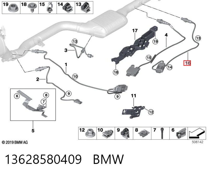 13628580409 BMW Sensor de óxidos de nitrógeno NOx trasero