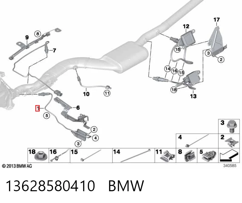 13628580410 BMW Sensor de óxidos de nitrógeno NOx delantero