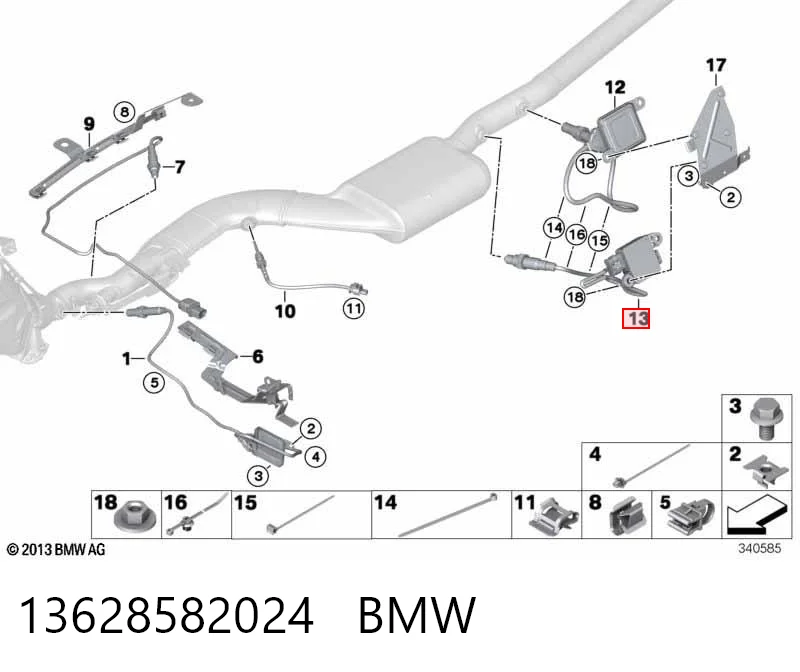 13628582024 BMW Sensor, presión gas de escape