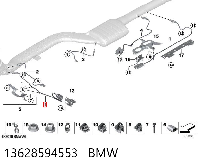 13628594553 BMW Sensor de óxidos de nitrógeno NOx