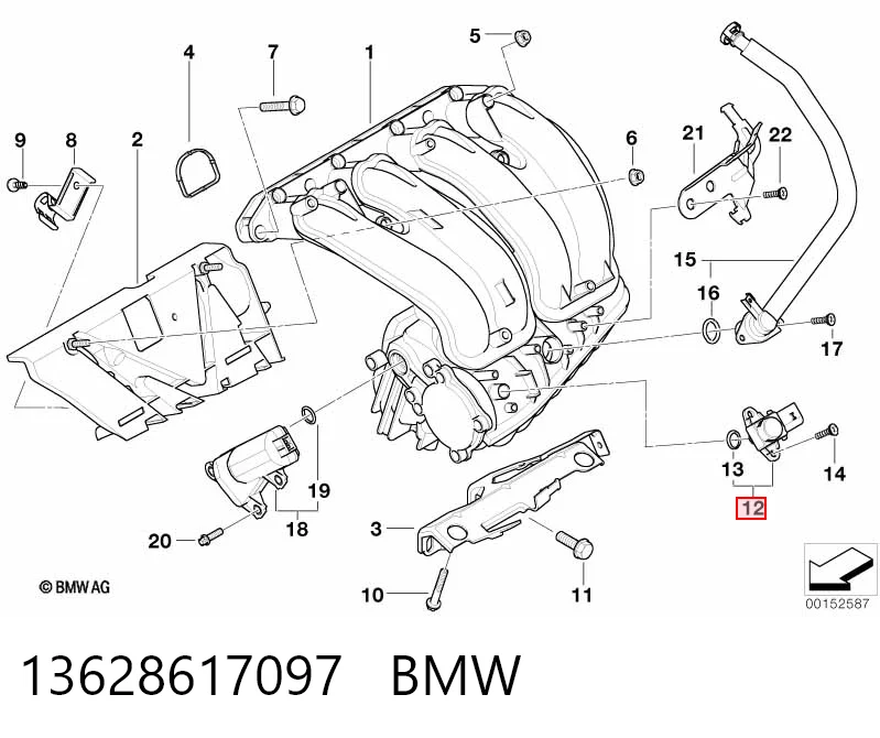 13628617097 BMW Sensor, presión colector de admisión 