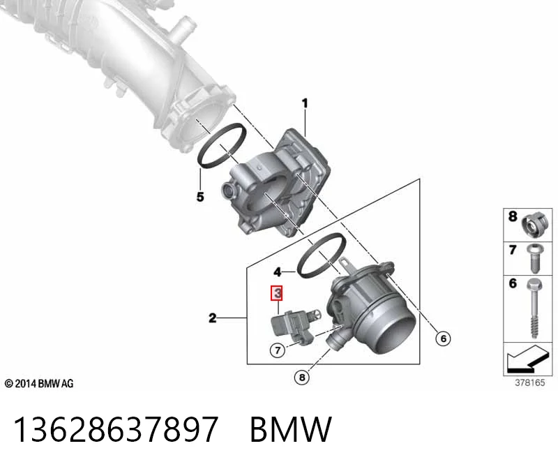 13628637897 BMW Sensor de presión de sobrealimentación