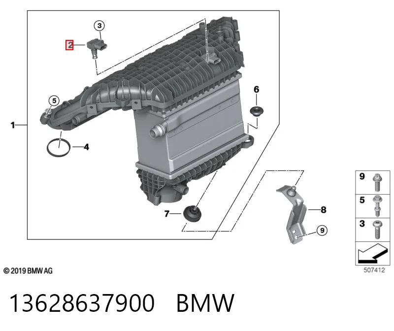 13628637900 BMW Sensor, presión colector de admisión 
