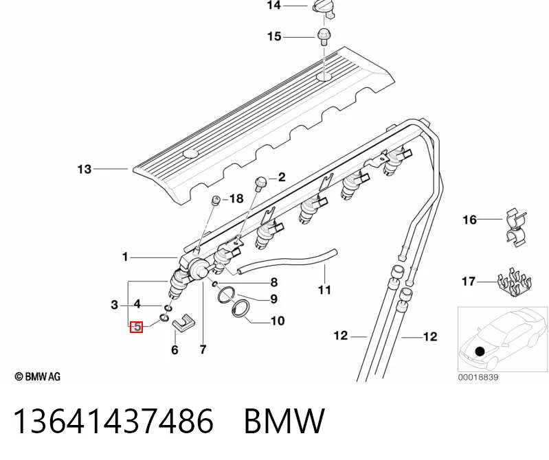 13641437486 BMW Arandela de asiento del inyector
