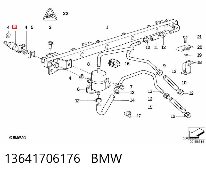 13641706176 BMW Inyector de combustible