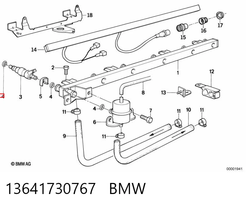 13641730767 BMW Arandela de asiento del inyector
