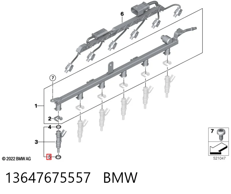 13647675557 BMW Arandela de asiento del inyector
