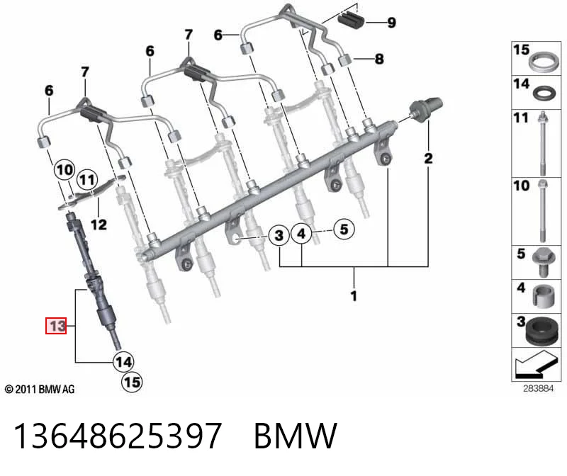 13648625397 BMW Inyector de combustible
