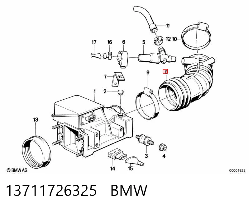 Comprar Manguito de aire del medidor de masa de aire BMW 3  E30 a bajo precio