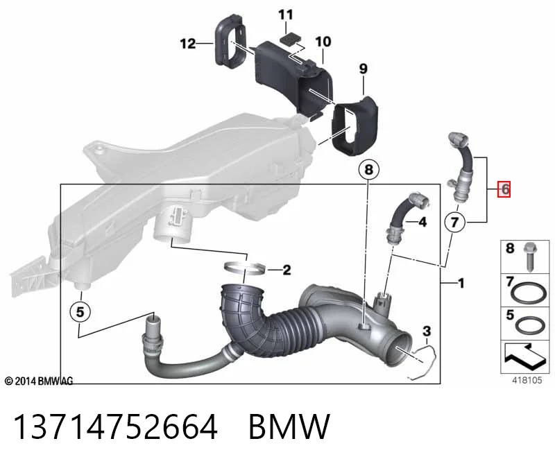 Tubo de aire 13714752664 BMW