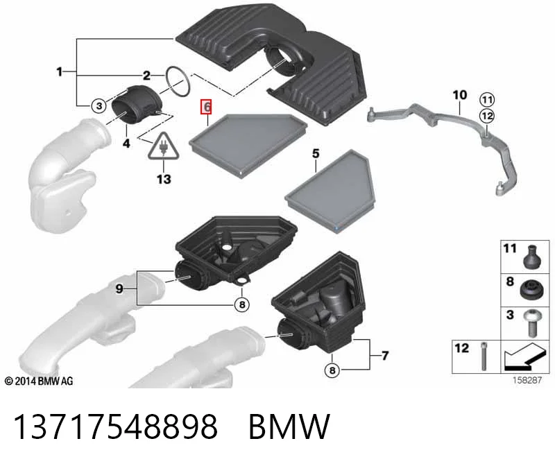 13717548898 BMW Filtro de aire de motor