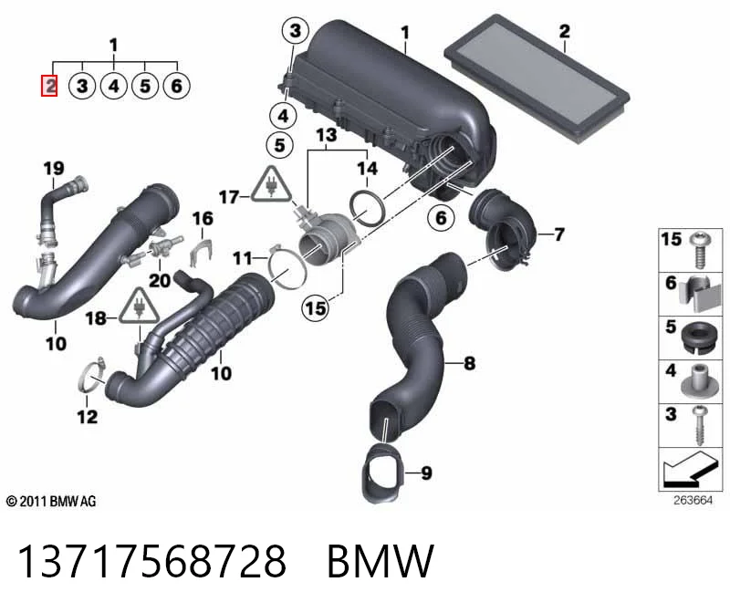13717568728 BMW Filtro de aire de motor
