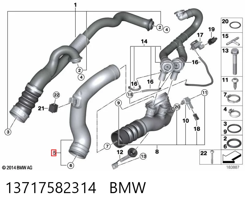 13717582314 BMW Manguera del intercooler