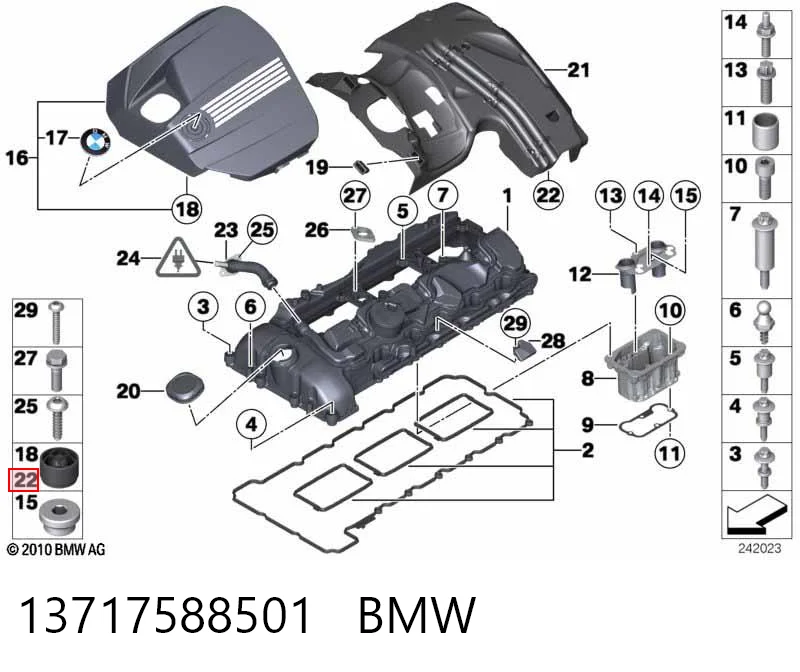 13717588501 BMW Tope del capó