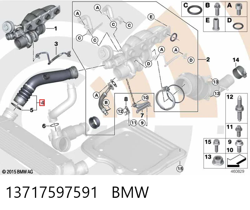 13717597591 BMW Manguera del intercooler