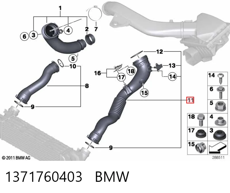 1371760403 BMW Manguera del intercooler