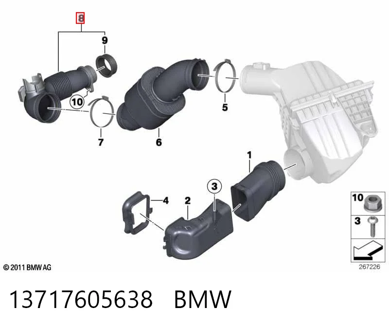 13717605638 BMW Manguera del intercooler