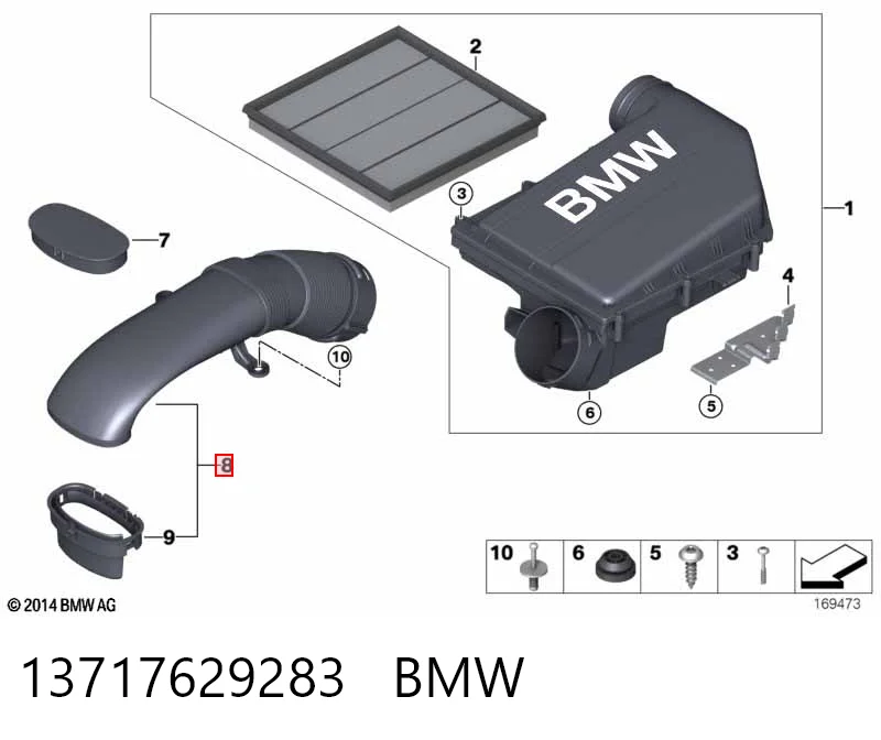 13717629283 BMW Entrada del filtro de aire