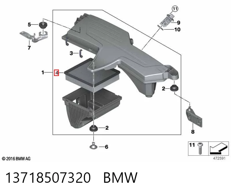13718507320 BMW Filtro de aire de motor