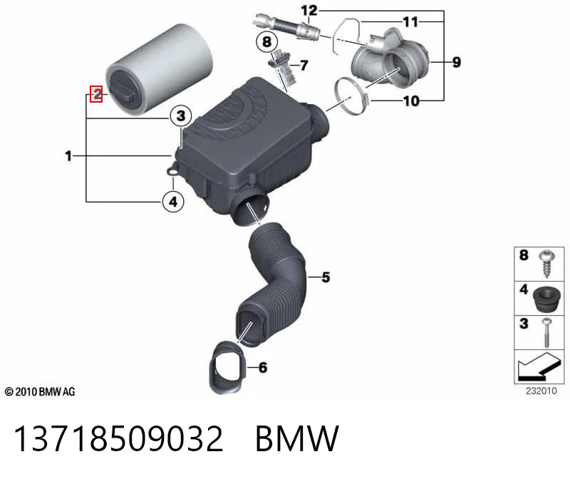 13718509032 BMW Filtro de aire de motor