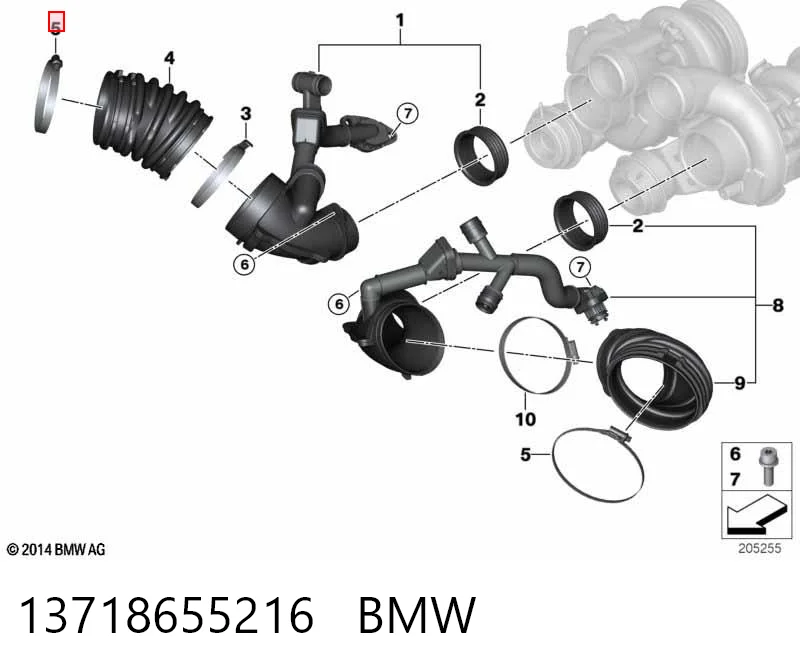 13718655216 BMW Junta de turbocompresor de admisión