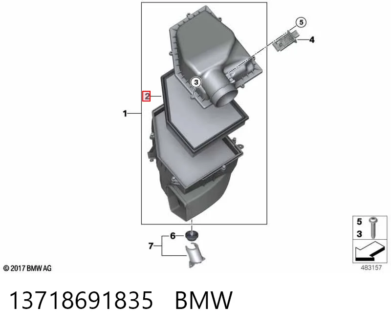 13718691835 BMW Filtro de aire de motor