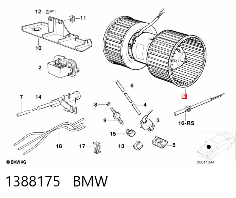 1388175 BMW Ventilador de habitáculo