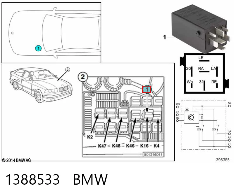 1388533 BMW Intermitente de espejo