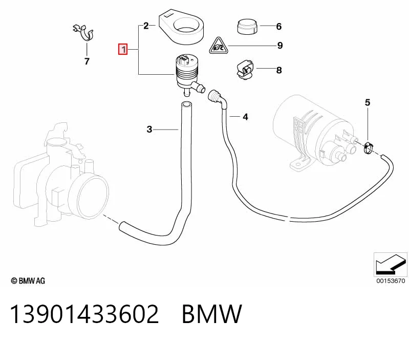 13901433602 BMW Válvula de ventilación de gases del tanque de combustible