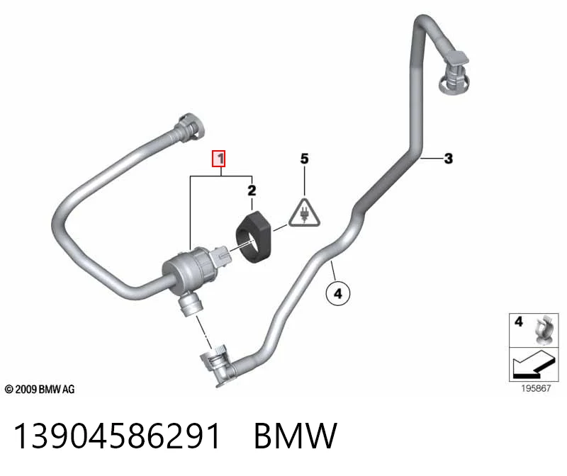 13904586291 BMW Válvula de ventilación de gases del tanque de combustible