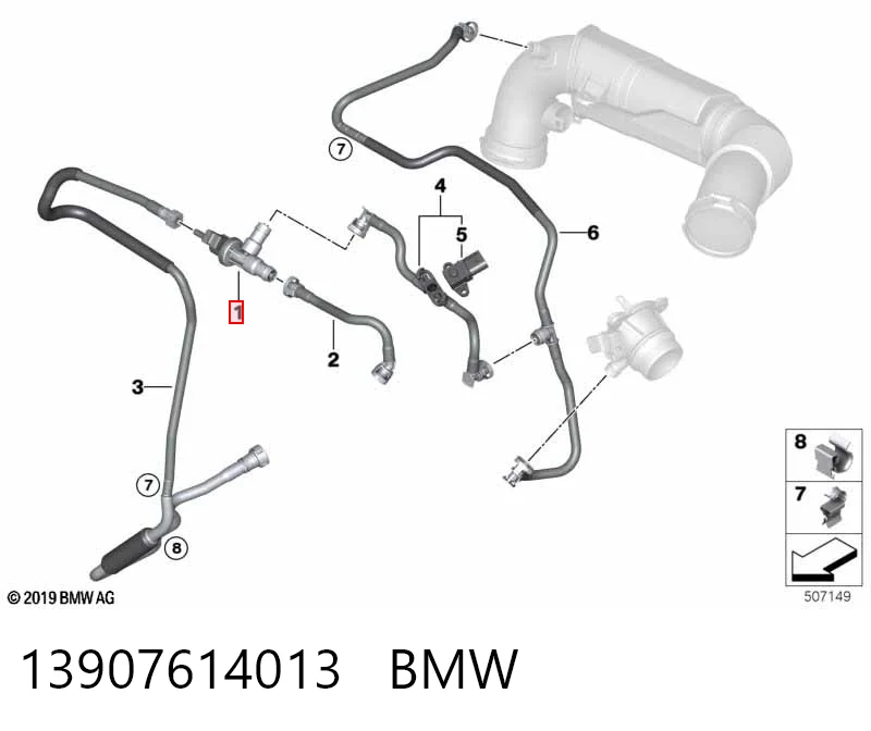 13907614013 BMW Válvula de ventilación de gases del tanque de combustible