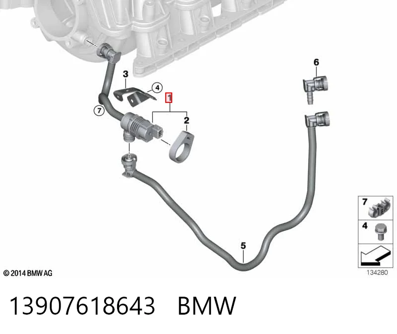 13907618643 BMW Válvula de ventilación de gases del tanque de combustible