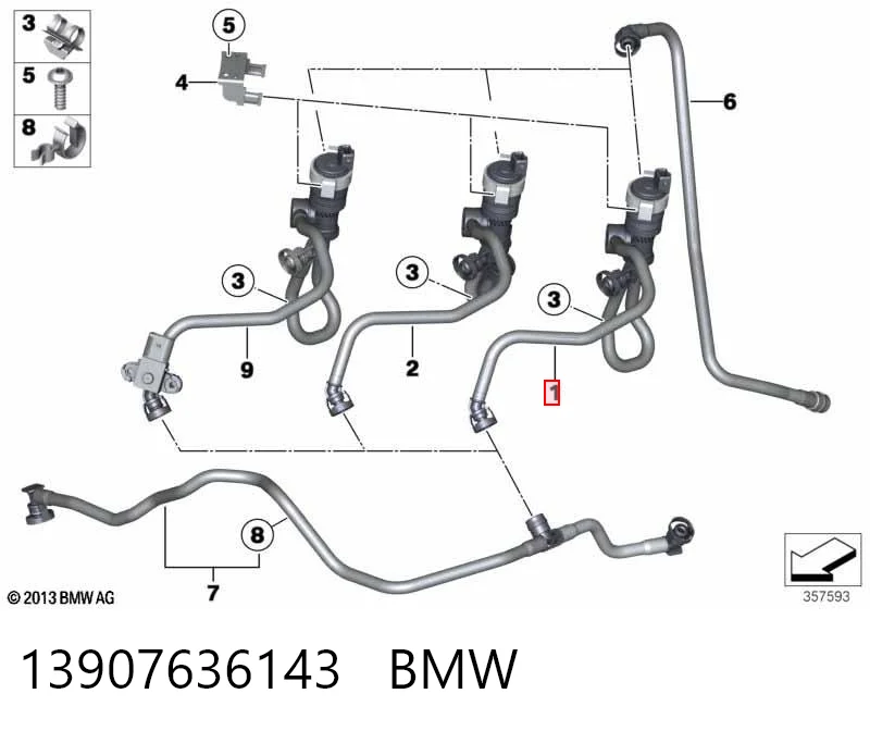13907636143 BMW Válvula de ventilación de gases del tanque de combustible