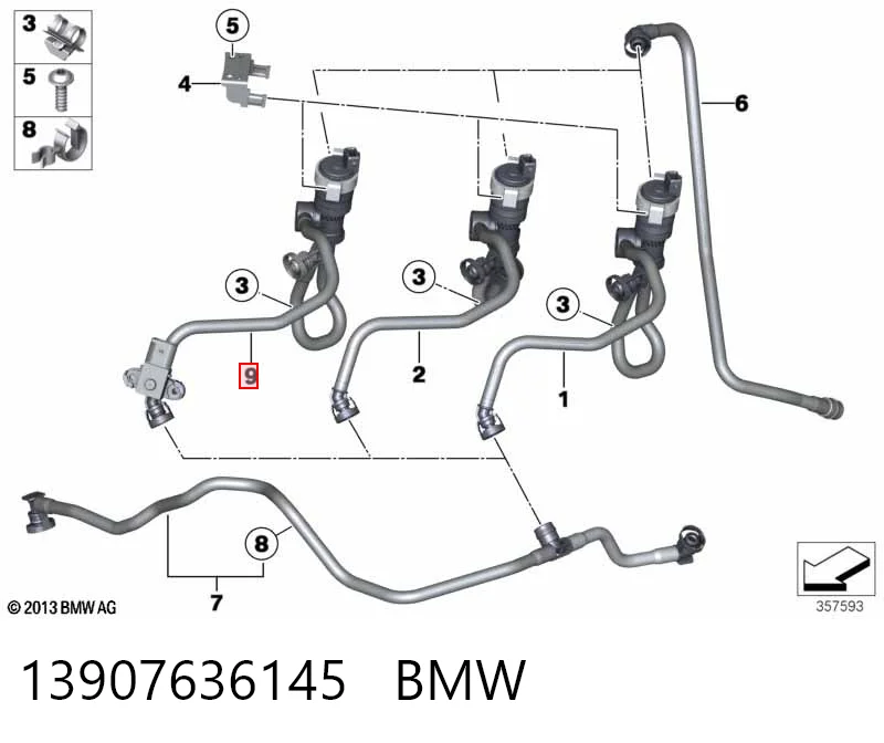 13907636145 BMW Válvula de ventilación de gases del tanque de combustible