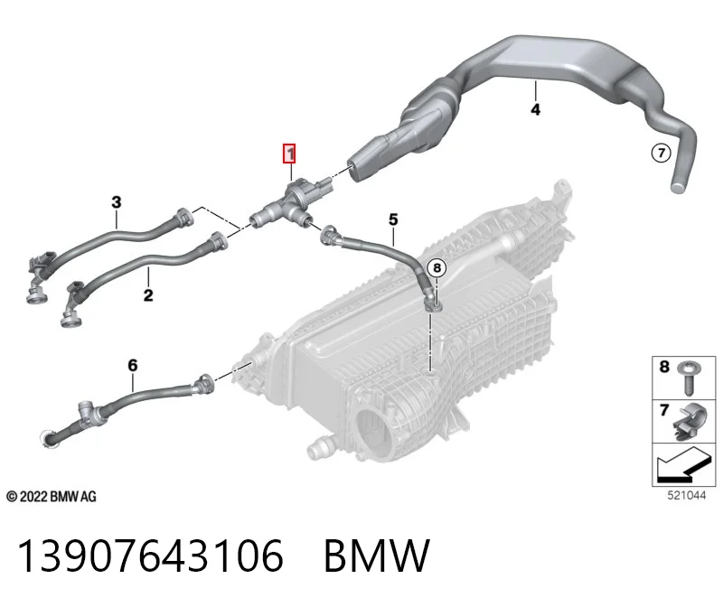 13907643106 BMW Válvula de ventilación de gases del tanque de combustible