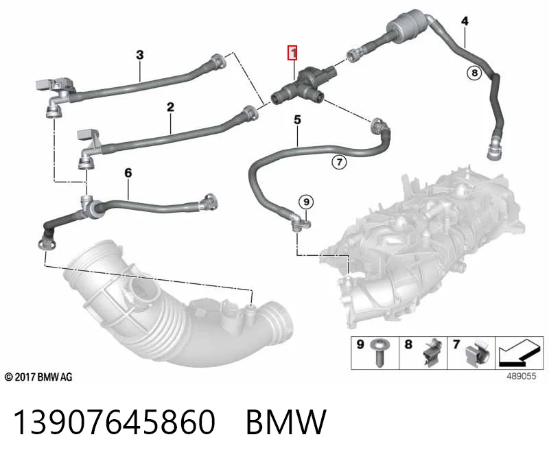 13907645860 BMW Válvula de ventilación de gases del tanque de combustible