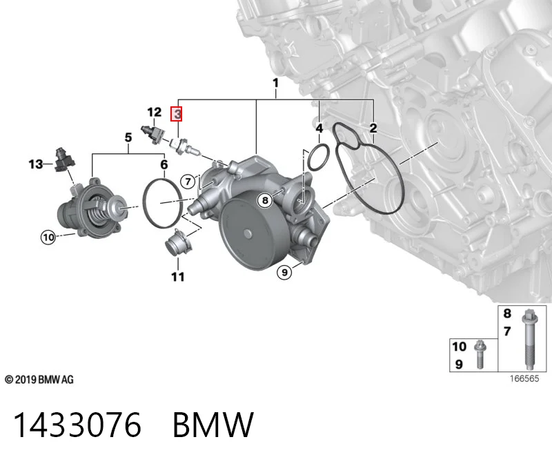 1433076 BMW Sensor temperatura refrigerante