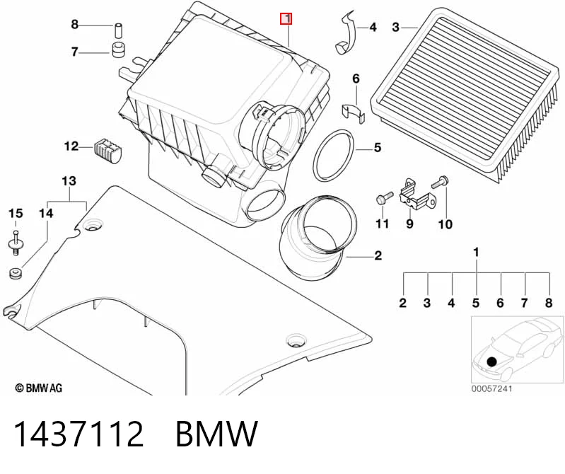 Carcasa del filtro de aire para BMW X5  E53