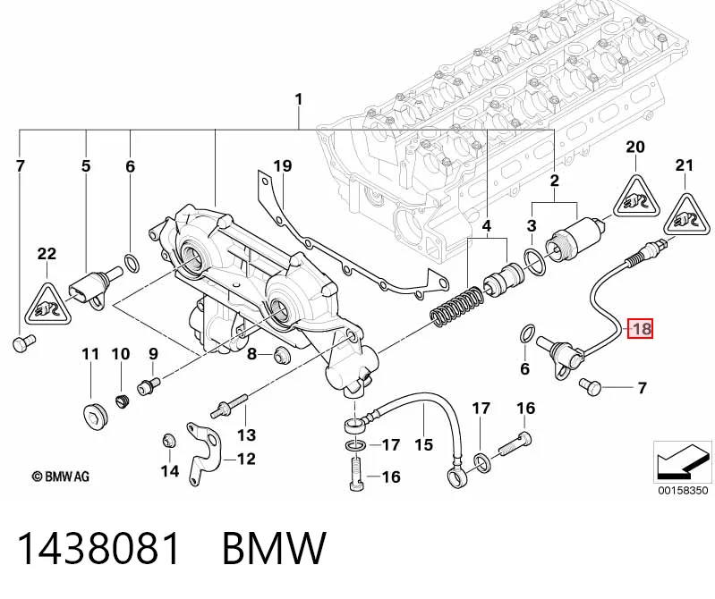 Sensor de posición del árbol de levas 1438081 BMW