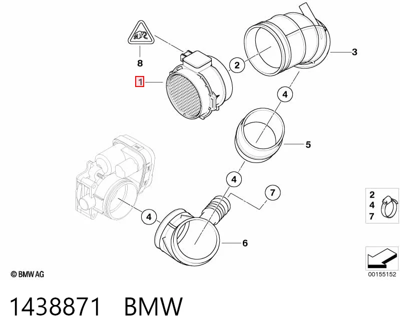 1438871 BMW Sensor de flujo de aire
