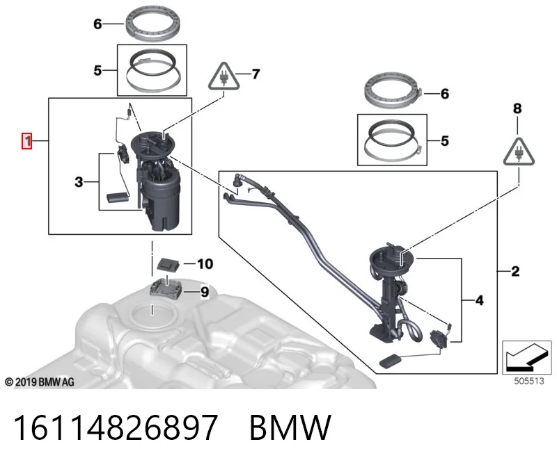 16114826897 BMW Módulo de alimentación de combustible