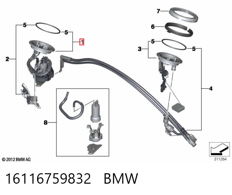 Comprar Módulo de bomba de combustible con sensor de nivel de combustible BMW 7 E65, E66, E67 a bajo precio