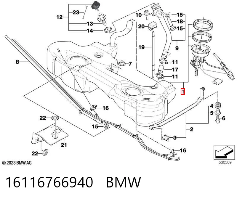 Depósito de combustible BMW 16116766940